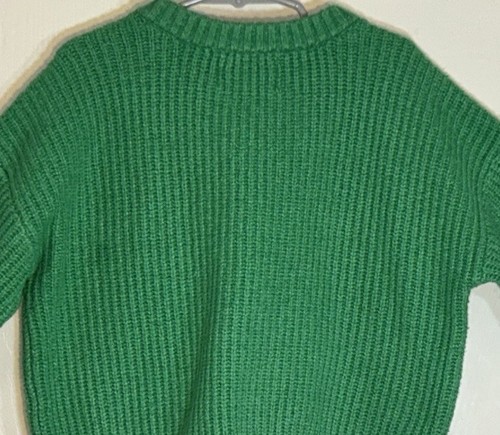 Old Navy Little Girl Sz 6/7 Sweater Green Long Sleeve Pink/Red/White LOVE Front - Picture 9 of 10