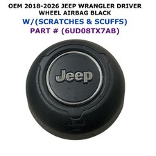 2018-2026 Jeep Wrangler Driver Wheel Airbag Black 6ud08tx7ab