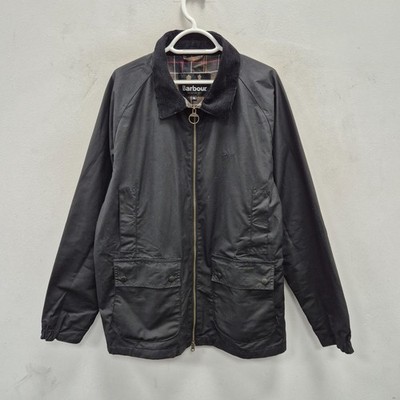 Barbour Domus Wax Waterproof Black Country Rain Jacket Coat Size XL