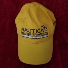Nautica Malibu Triathlon Official Hat Adjustable Strapback Light Orange 2008