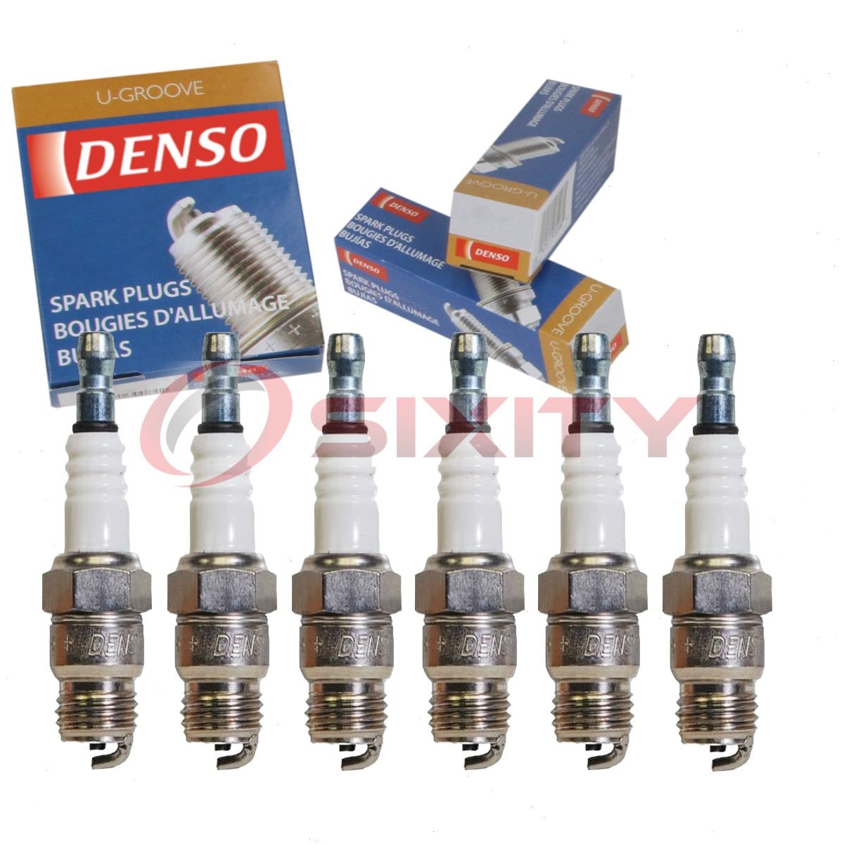 6 pc DENSO 6039 Standard U-Groove Spark Plugs for T20M-U 6720 6221 Ignition hp