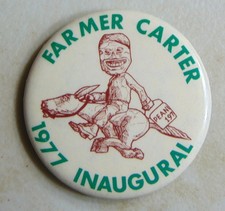 Jimmy Carter 1977 Inaugural campaign pin button political