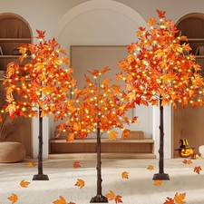 Lighted Maple Tree 300 LED Artificial Fall Tree for Home Decorations 4FT 5FT 6FT