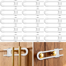 15 Pcs Sliding Cabinet Latches, U Shaped Cabinet Door Locks, Baby Cabinet Safety