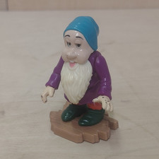 Disney Snow White Dwarf Figurine Blue Hat Purple Coat Disneyana Collectible