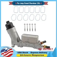 Aluminum Engine Oil Coolant Filter Housing Assembly For Jeep Grand Cherokee 3.6L