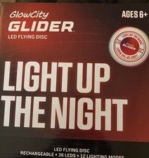 GlowCity LED Flying Disc Glow-In-The-Dark Flying Disc - Bright, Rechargeable NEW