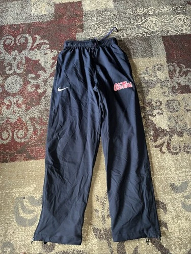Ole Miss Rebels Pants Mens Small Black Football Nike Dri Fit Track Warm Up NCAA