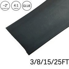 4:1 Heat Shrink Tube - 2" Black Dual Wall Marine Adhesive Glue Lined Waterproof