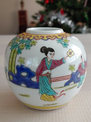 清時代 粉彩 茶葉罐 民国粉彩瓷三娘教子茶叶罐Vintage Chinese Famille Rose Porcelain