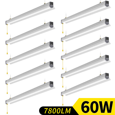 10 Pack 60W LED Shop Light Garage Workbench Ceiling Light Linear High Bay Lamp