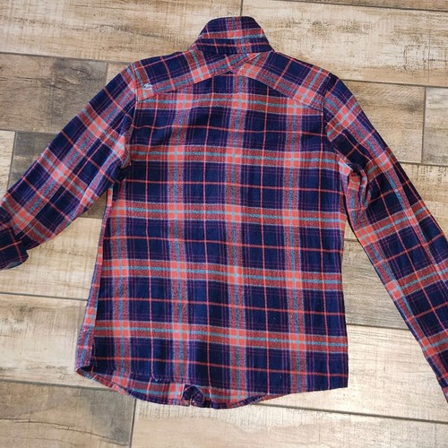 Billabong Women's Large Flannel Red Teal Long Sleeve Snap-up Shirt 100% Cotton - Picture 9 of 13