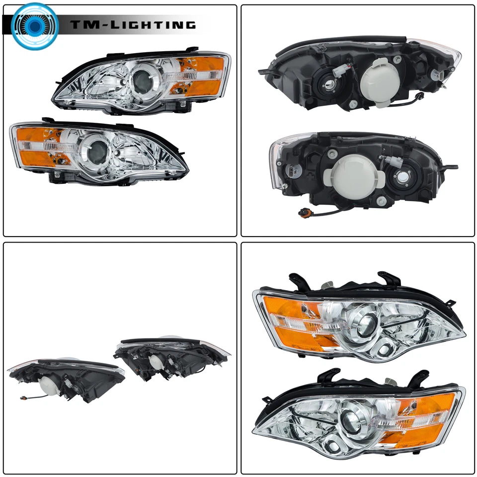 For 2005 2006 2007 Subaru Legacy/Outback GT/2.5i Halogen Headlights Assembly Set - Image 2 of 4