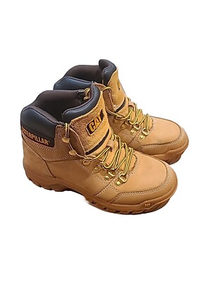 Men Caterpillar Outline Soft Toe Work Boot Honey Reset 100
