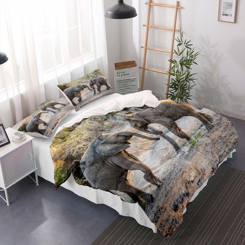 Horse Duvet Cover Set, 3 Piece elephant Bedding Set Microfiber - Picture 47 of 53