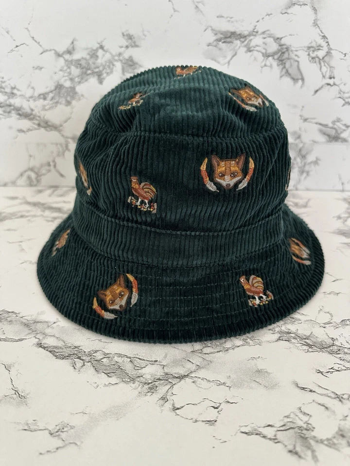Polo Ralph Lauren 灯芯绒 Preppy Fox & Rooster 刺绣水桶帽 S/M 码 — 第 3/4 张图片