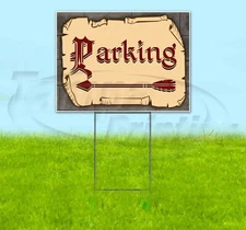 PARKING ARROW 18x24 Yard Sign Corrugated Plastic Bandit Lawn Business MEDIEVAL