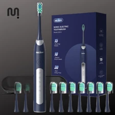 Modern Electric Sonic Toothbrush - 10 Replacement Heads, Rechargeable, Smart