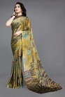 Women's Fashion Wear Chiffon Forest Designer Printed Saree with Blouse Piece