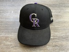 New Era Colorado Rockies Black Fitted Hat 7 3/8 Official On Field Baseball MLB