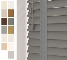 Image of NewEdgeBlinds PVC Faux Wooden Tapes Venetian Blind Grained 50mm Made To Measure