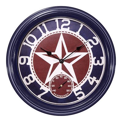 404-3012TX La Crosse Clock Co. 12'' Indoor/Outdoor Wall Clock with Temperature