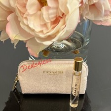 Coach Fragrance And Pouch Coin Purse Clutch Makeup Bag Perfume Shimmer NEW SET