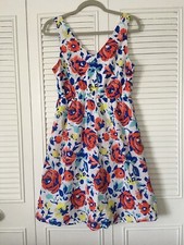 Old Navy floral dress sleeveless vneck colorful elastic waist 100% Cotton size 6