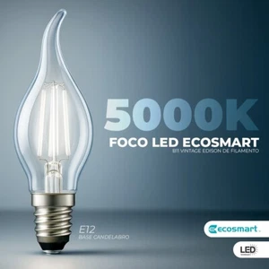 Eco-Smart (3-Pack ) Vintage LED Bulbs 60W Equivalent, E12 Dimmable Daylight cool