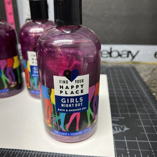 Find Your Happy Place Bath Shower Gel Girls Night Out LOT OF 4 New 12oz Bottles - Picture 3 of 17