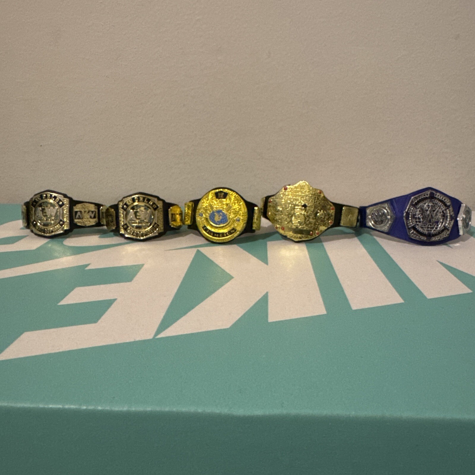 Wrestling Action Figure Championship Belts Small Lot WWE AEW