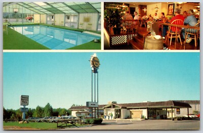 South Marion NC Quality Inn Hotel Dining Room Swimming Pool Multi-View Postcard
