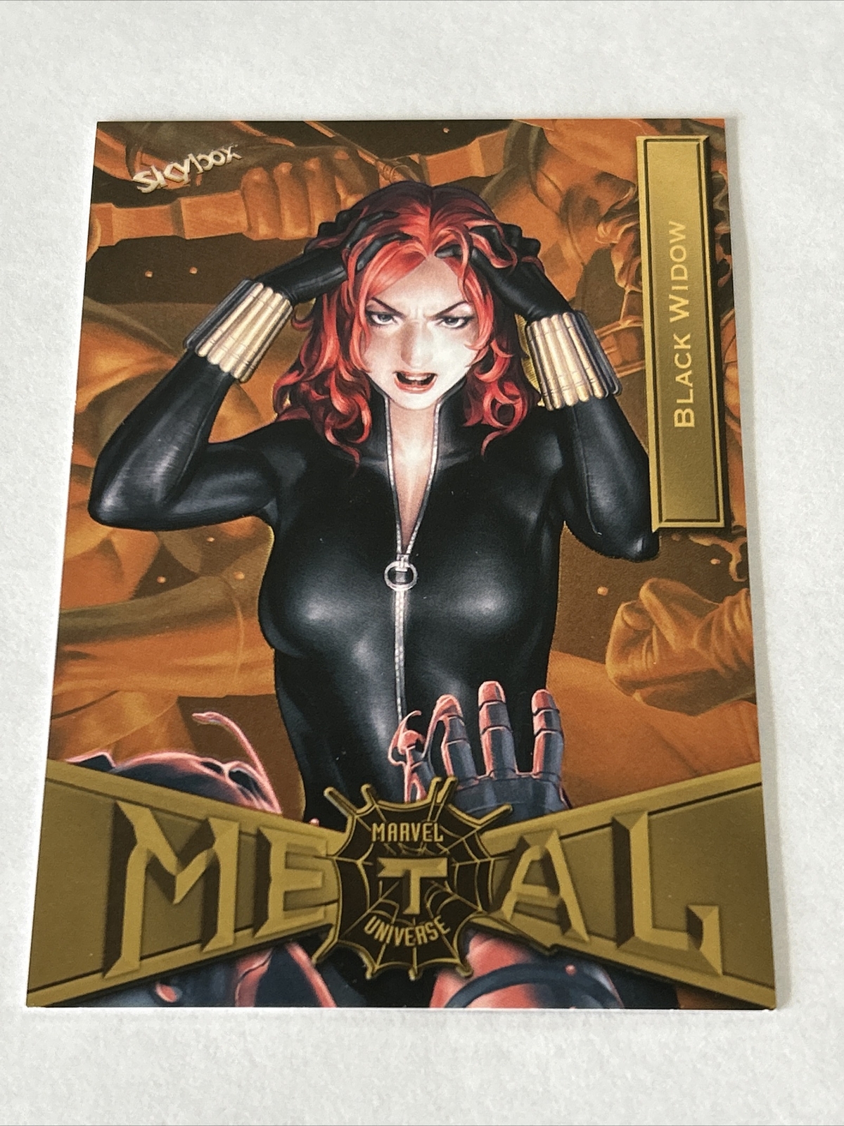 2022 Upper Deck Marvel Metal Universe Spider-Man GOLD LIGHT FX #13 BLACK WIDOW