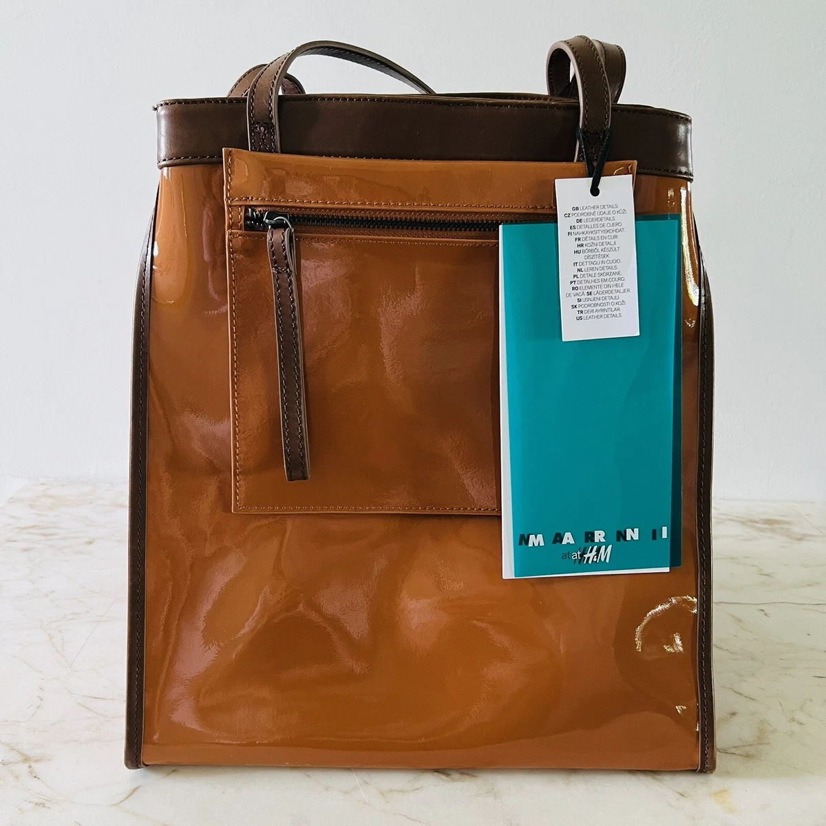 2012 MARNI at Hu0026M Brown Patent Leather Large Tote Bag | eBay