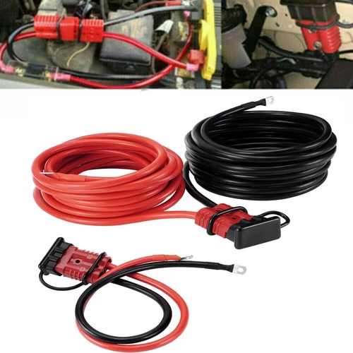 24 FT Quick Disconnect Winch Power Cable, 2 Gauge 2 AWG Wiring For Winch Trailer - Picture 8 of 22