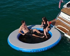 Paradise Pad 8' Round Splash Island, Inflatable Lake Pad, Inflatable Lake dock