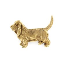 Basset Hound I - Vergoldete Brosche, eleganter Hundeschmuck, einzigartige Brosch