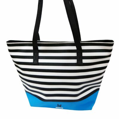 Grand Sac Shopping Blanc Et Bleu - Motif 'Les Chats De Dubout' - Neuf Avec étiquettes