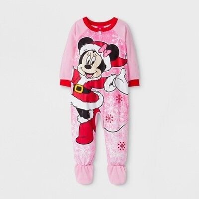 Disney Baby Girl's Christmas Minnie Mouse Footed Blanket Sleeper Pajamas 