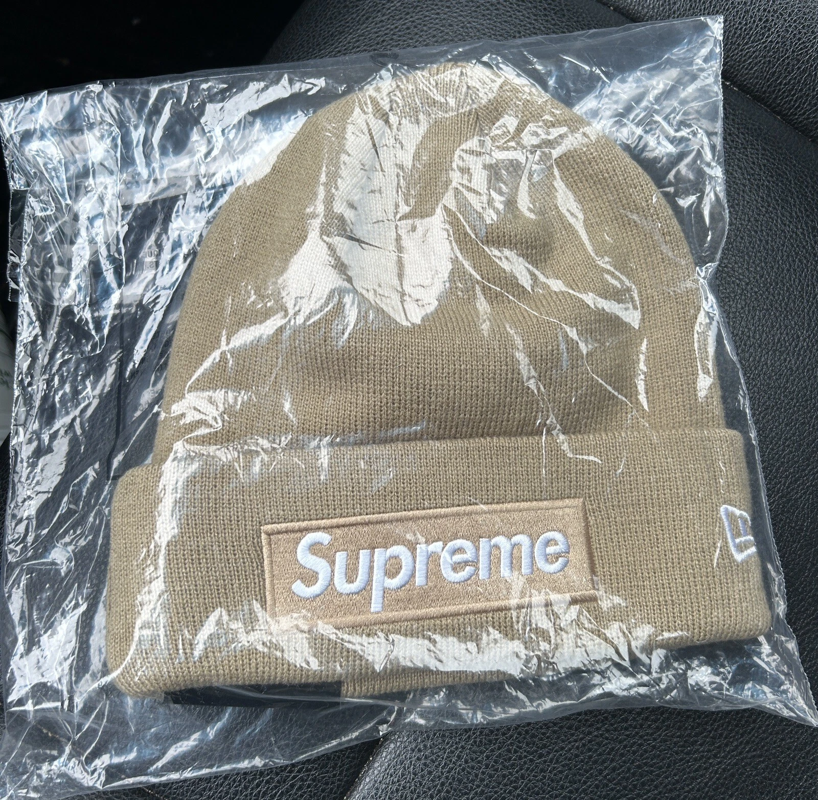 Supreme New Era Box Logo Beanie FW23 Dark Sand Bogo   New   IN HAND!!!