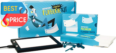 Official 'S Flipbook Starter Kit for Kids & Adults with LED Light Pad for Drawin