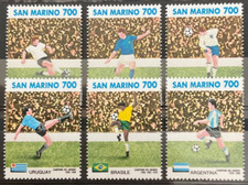 San Marino 1990 mondiali di calcio serie completa mnh derivante da foglietto