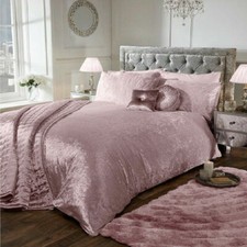 Luxury Crushed Velvet Duvet Cover Quilt Soft Cosy Bedding Set & Pillowcases All 