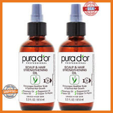 PURA D'OR Scalp Hair Strengthening Oil 3.3oz x2 6.6oz Supports Optimal Gro