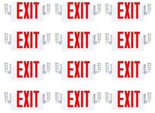 Sunco 12 Pack Red Exit Signs With Led Emergency Lights Backup Battery