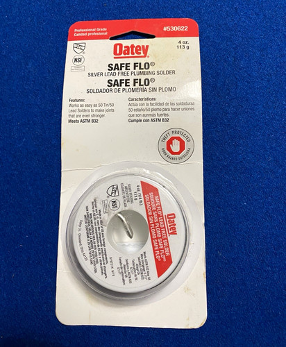 Oatey Safe Flo Silver Lead-Free Plumbing Solder 4 oz MPN 530622
