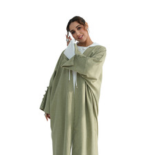Ramadan Open Kaftan Muslim Women Long Dress Maxi Robe Kimono Cardigan Dubai Gown