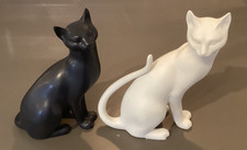Vintage Franklin Mint Cats Black & White Porcelain Counterpoint G Ferretti 1986