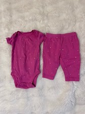 Carter  s Just One You Pink Polka Dot Bodysuit  Pants Set Size 3M
