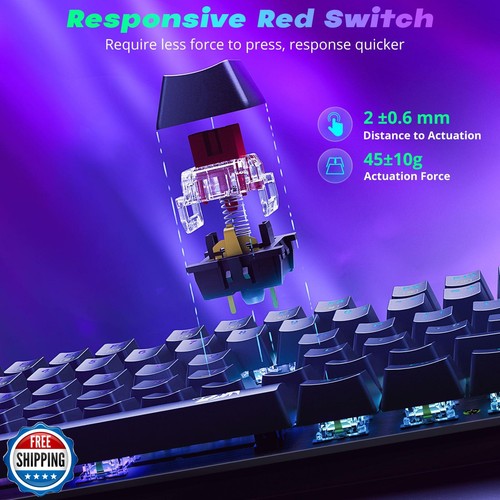 Redragon Mechanical Gaming Keyboard Wired, 11 Programmable Backlit Modes, Hot - Picture 3 of 5